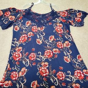 Exhilaration Cold Shoulder Floral Dress, Size 2x